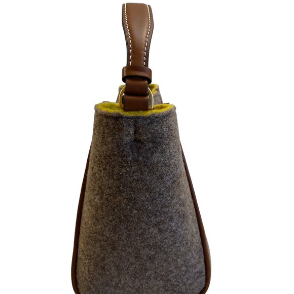 Tory Burch - Authentic - McGraw Tan Wool Bucket Bag - Designer - NWT - Picture 7 of 11